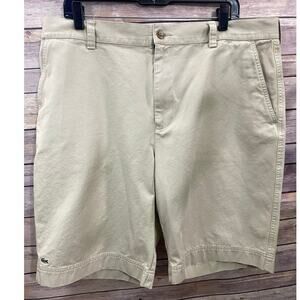 Lacoste Men’s Chino Shorts – Size 48 – Khaki – Casual – 10" Inseam